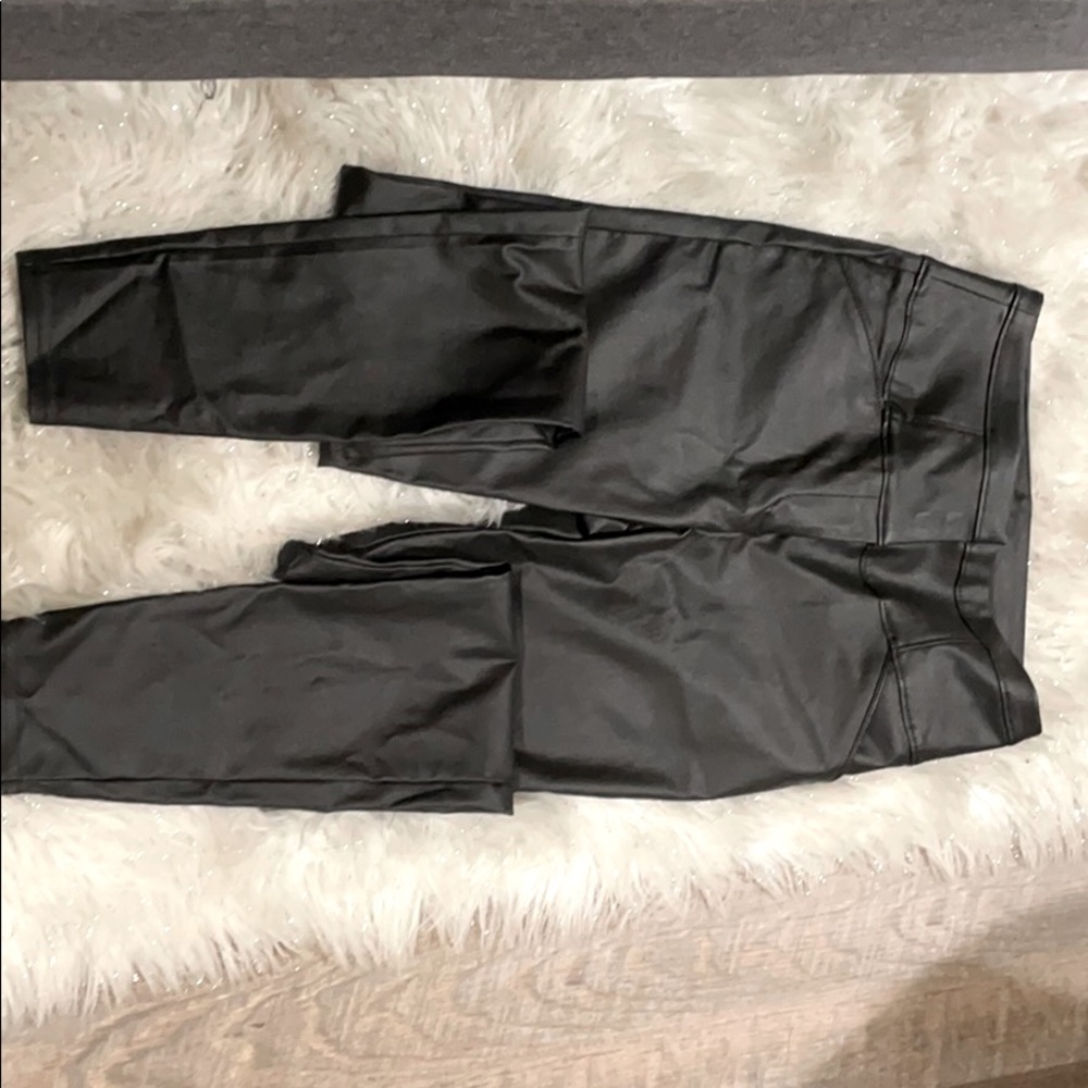 Black Matte Leather Pants